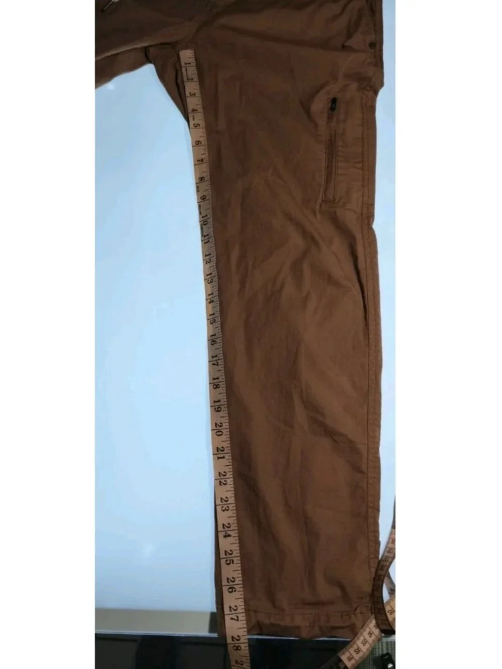Vuori Ripstop Climber Pants Men's W34 Rust Terracotta Drawstring Zip Pocket